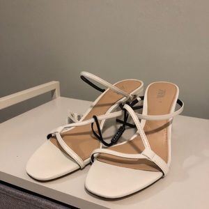 Zara White Strappy Mules